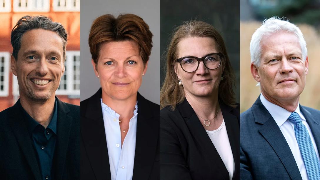 Morten Ørsted-Rasmussen, adm. direktør i Hjerteforeningen, Camilla Rathcke, formand for Lægeforeningen, Ann Leistiko, direktør i Lungeforeningen, og Jesper Fisker, adm. direktør i Kræftens Bekæmpelse