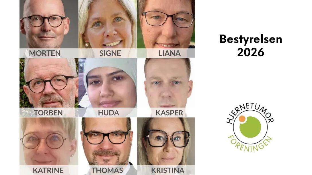 Collage med billeder af den nye bestyrelse.