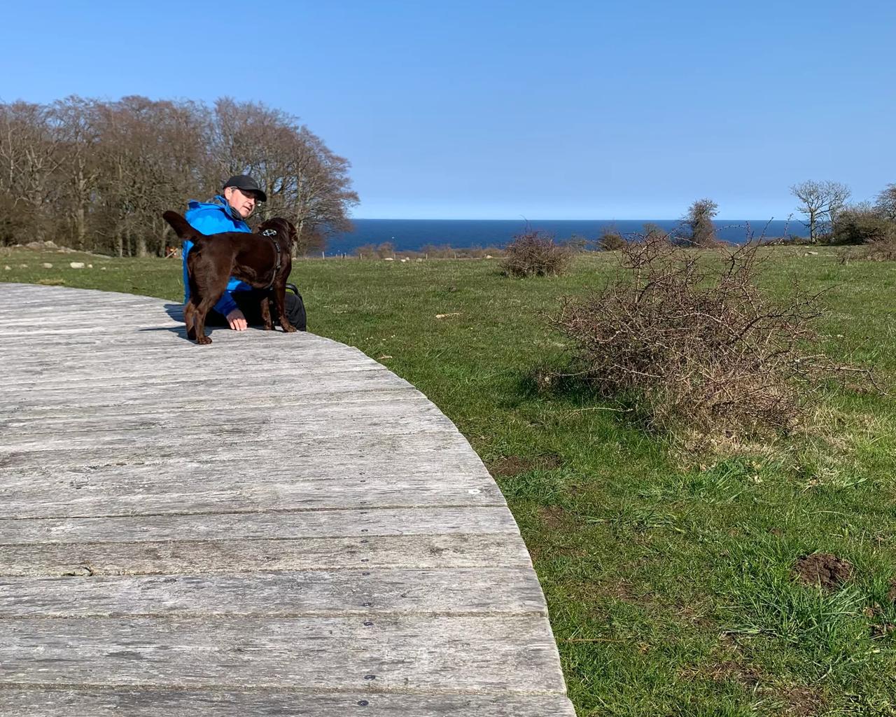 Karsten Thiim får ny energi af at gå ture med hunden i naturen. Selv en lille tur kan gøre en forskel. Privatfoto