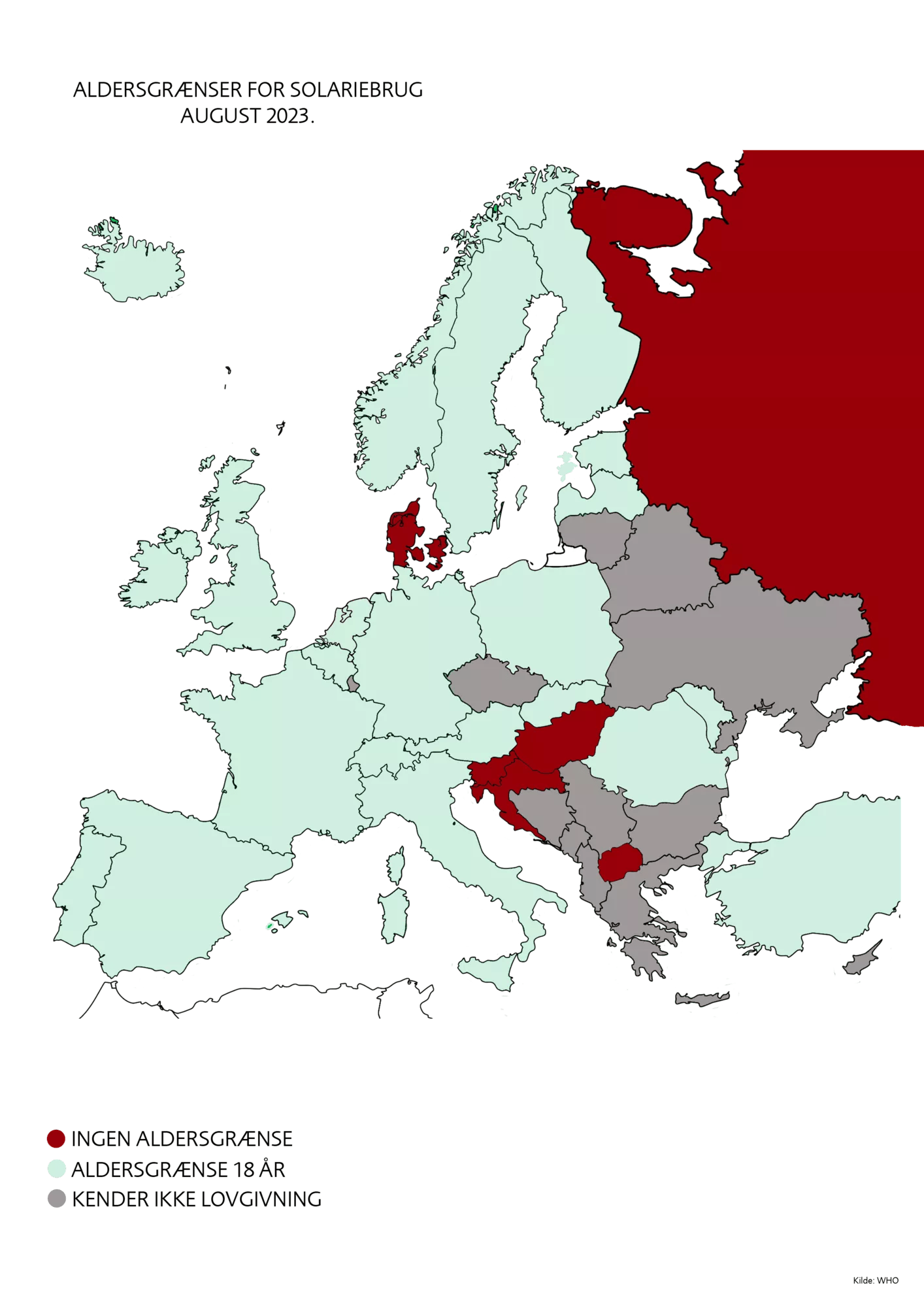 Lande i Europa med aldergrænser for solariebrug