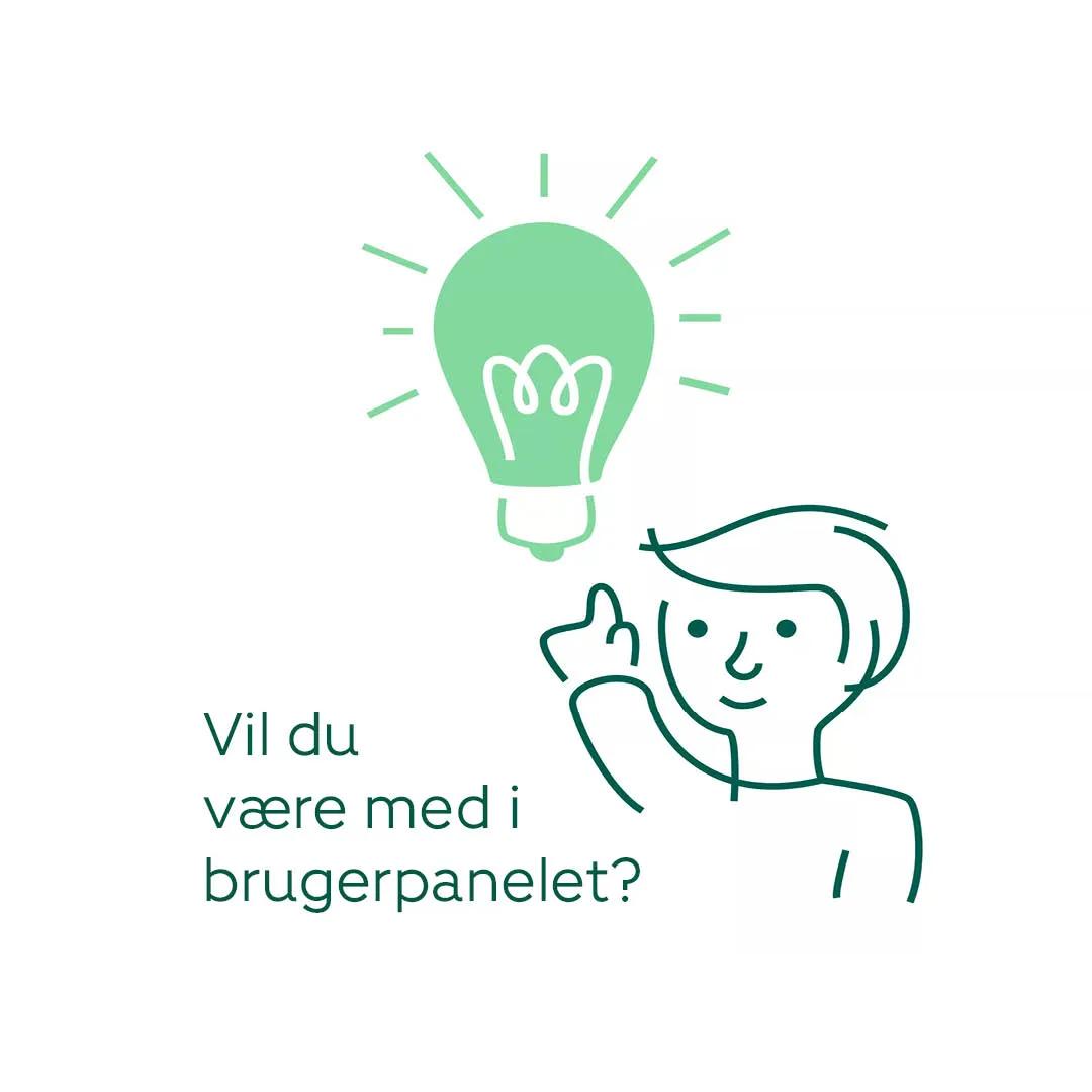 Grafik af person med en lysende lampe