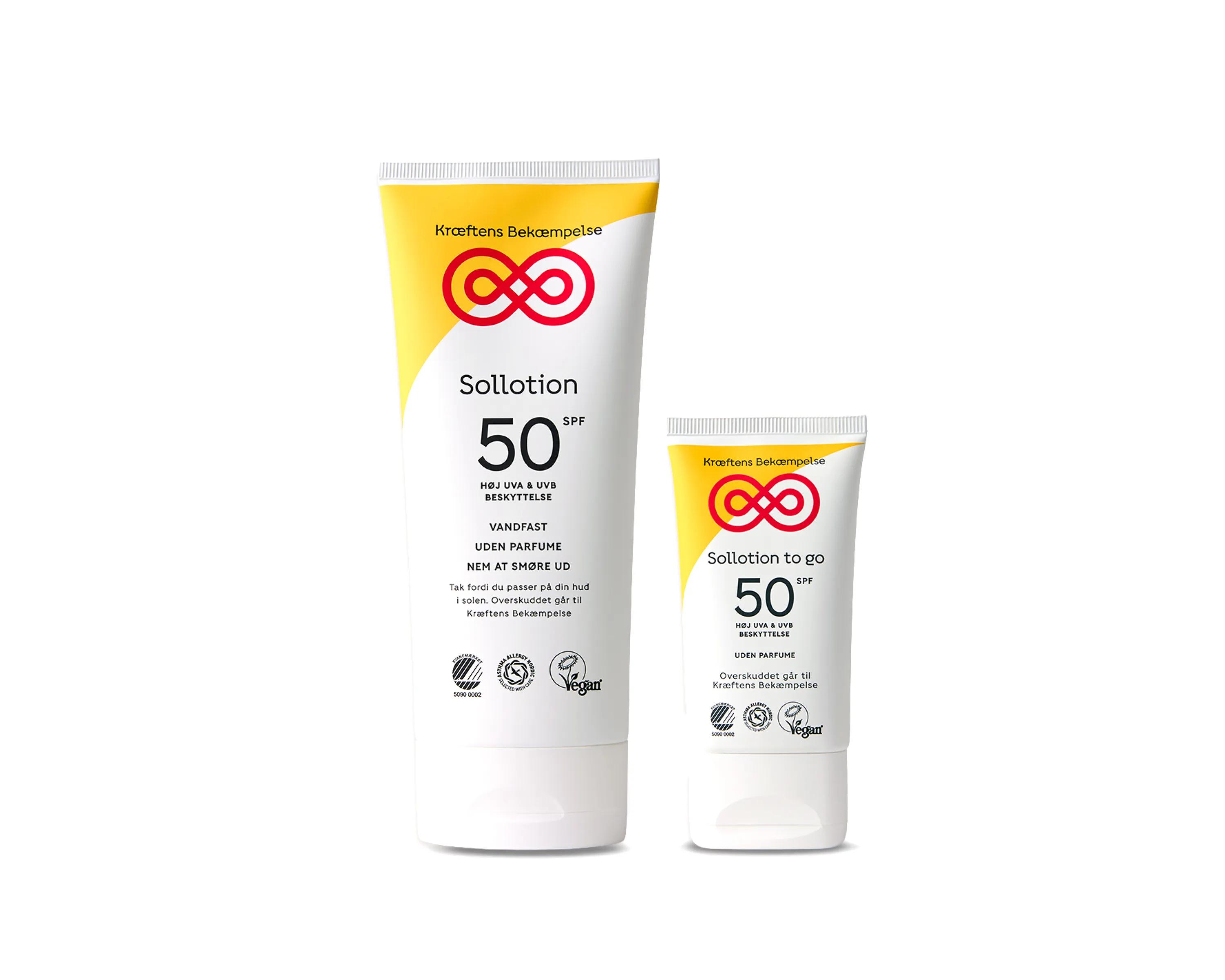 Sollotion SPF50, 200 ml og 50 ml 