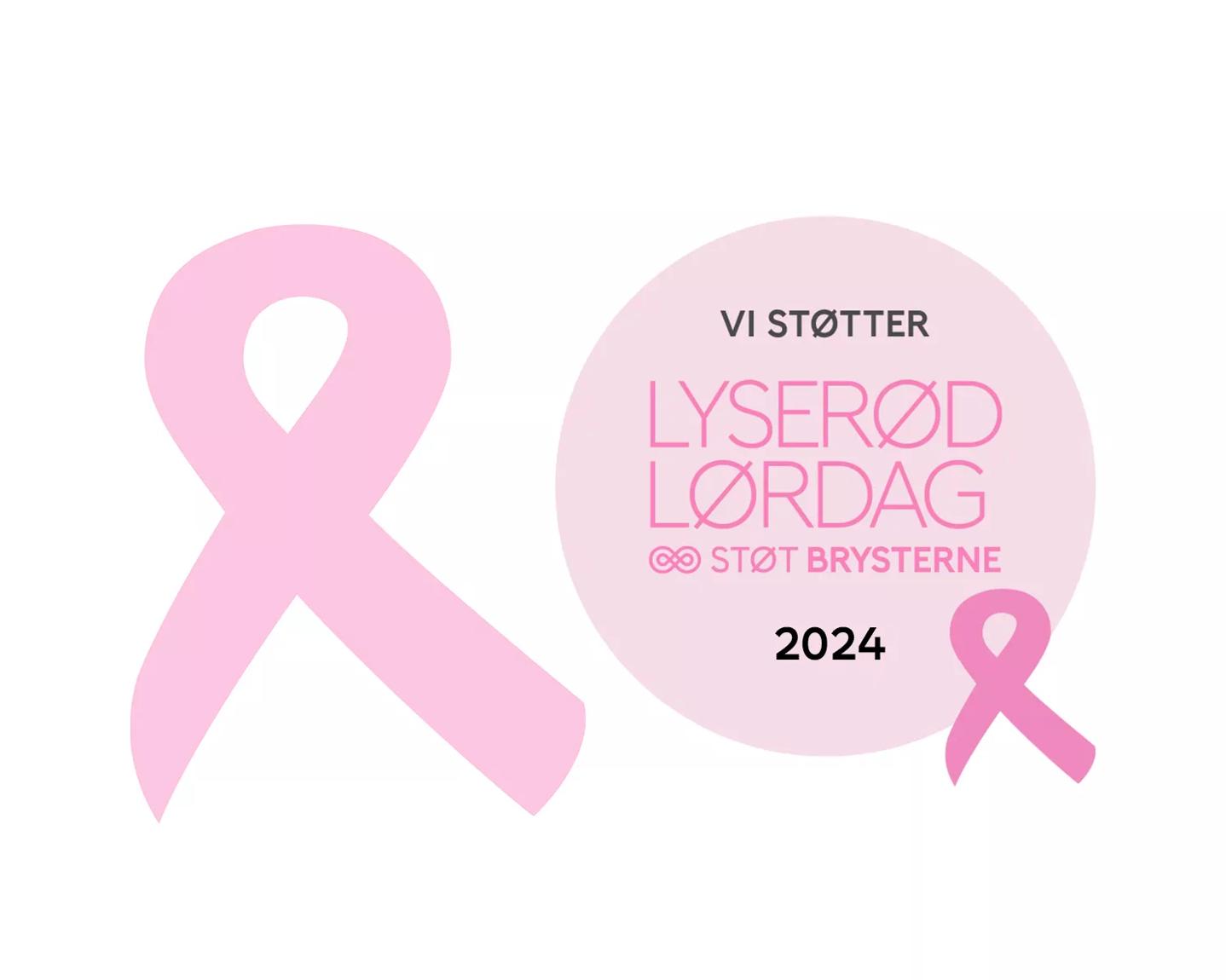 Støttelogo - Vi støtter Lyserød Lørdag 2024, Støt Brysterne