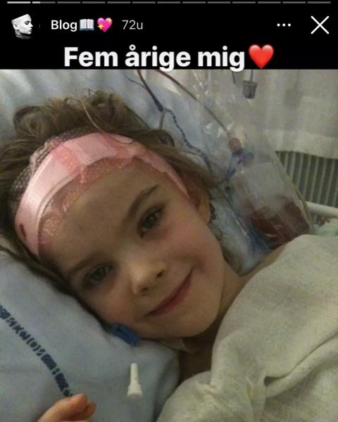 Catharina ligger i hospitalssengen efter operationen
