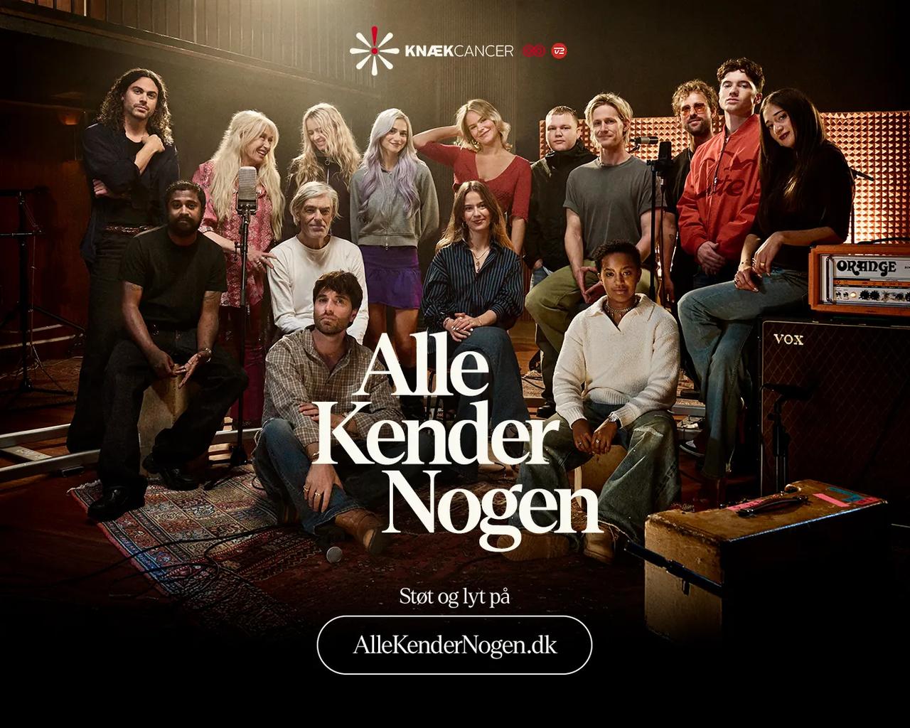 15 af Danmarks største musiknavne er med i støttesangen 'Alle kender nogen.'   Foto: Nikolaj Thaning/ TV 2 
