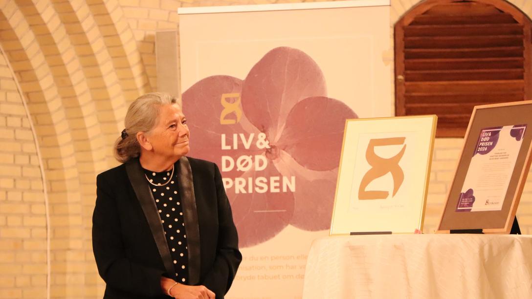Siden 2018 har Helen Bernt Andersen været formand for Kræftens Bekæmpelse - hendes engagement og indsats for lindring, omsorg og en værdig afslutning på livet har varet i over fire årtier. Foto: Landsforeningen Liv&Død, fotograf: Evaliva Bernscherer