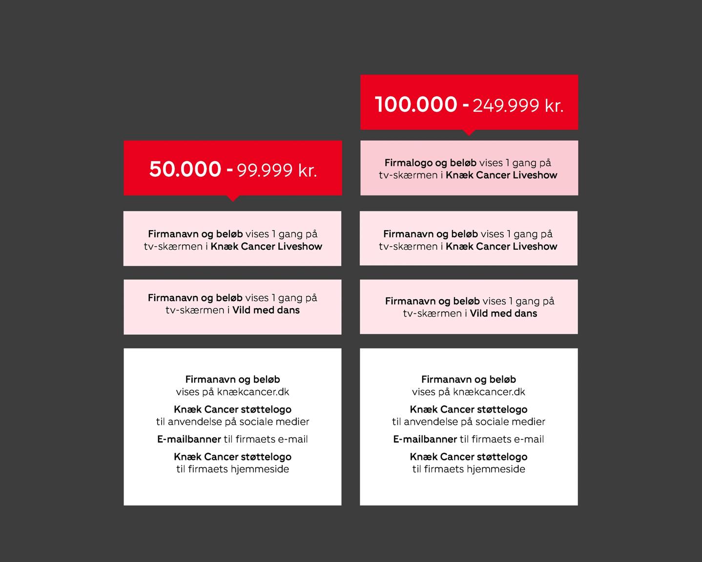 To mellemtrin i Knæk Cancer-donationstrappen